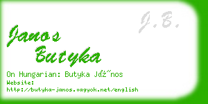 janos butyka business card